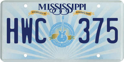 MS license plate HWC375
