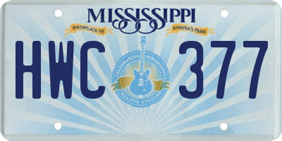 MS license plate HWC377