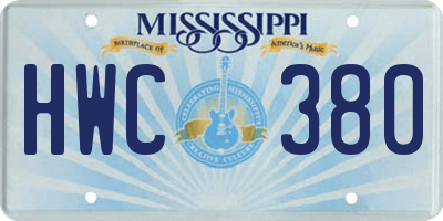 MS license plate HWC380
