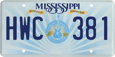 MS license plate HWC381