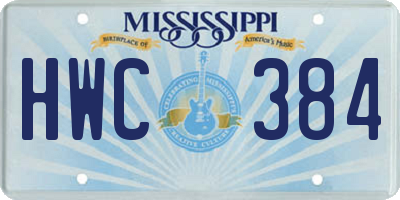 MS license plate HWC384