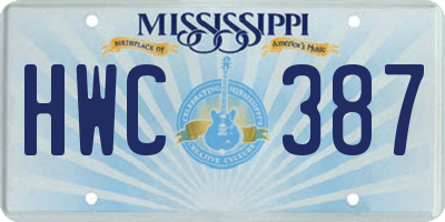 MS license plate HWC387