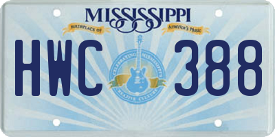 MS license plate HWC388