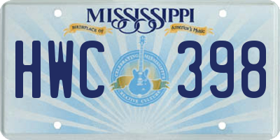 MS license plate HWC398