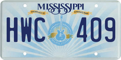 MS license plate HWC409