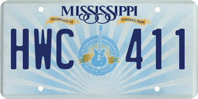 MS license plate HWC411