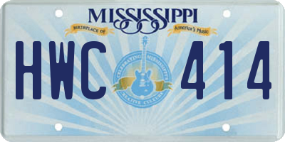 MS license plate HWC414