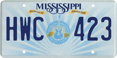 MS license plate HWC423