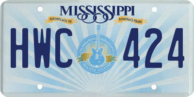 MS license plate HWC424