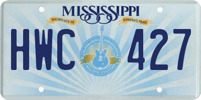 MS license plate HWC427