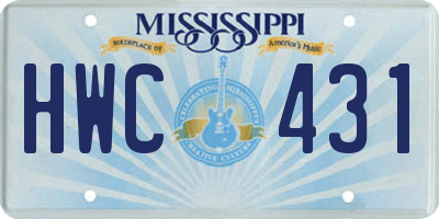 MS license plate HWC431