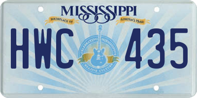 MS license plate HWC435