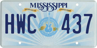 MS license plate HWC437