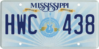 MS license plate HWC438