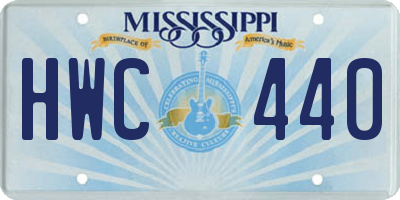 MS license plate HWC440