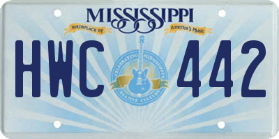 MS license plate HWC442
