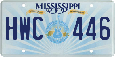 MS license plate HWC446