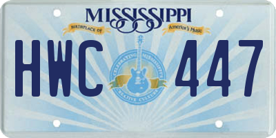 MS license plate HWC447