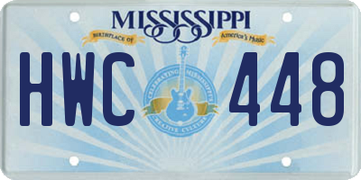 MS license plate HWC448
