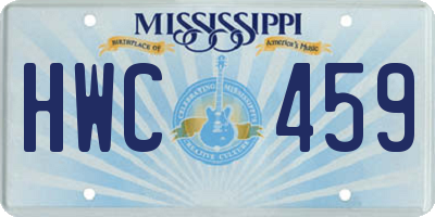 MS license plate HWC459