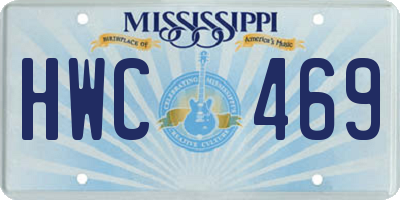 MS license plate HWC469