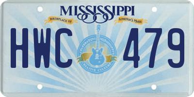 MS license plate HWC479