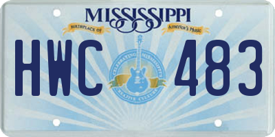 MS license plate HWC483