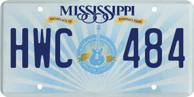 MS license plate HWC484