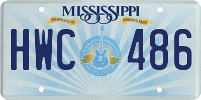 MS license plate HWC486