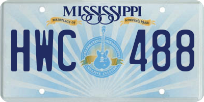 MS license plate HWC488
