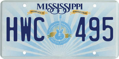 MS license plate HWC495