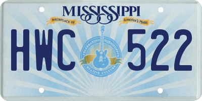 MS license plate HWC522