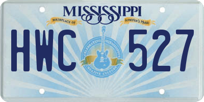 MS license plate HWC527