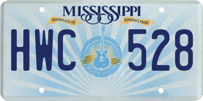 MS license plate HWC528