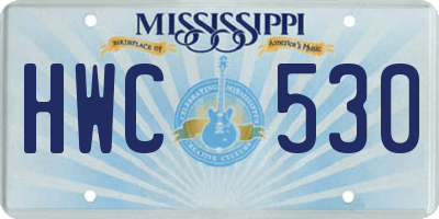MS license plate HWC530