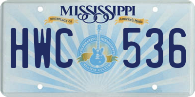 MS license plate HWC536
