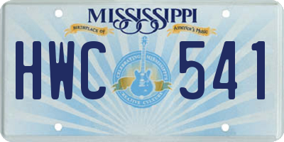 MS license plate HWC541
