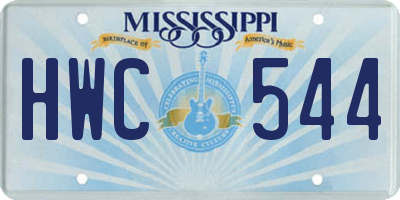 MS license plate HWC544