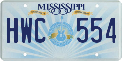 MS license plate HWC554