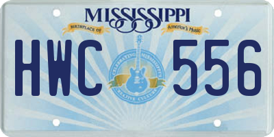 MS license plate HWC556