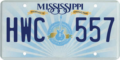 MS license plate HWC557