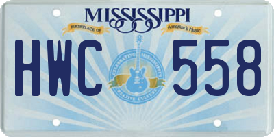 MS license plate HWC558