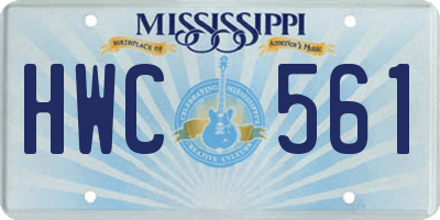 MS license plate HWC561