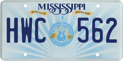 MS license plate HWC562