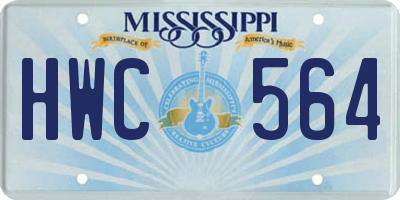 MS license plate HWC564