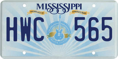 MS license plate HWC565