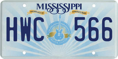 MS license plate HWC566
