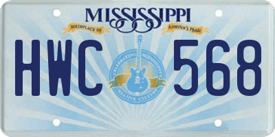 MS license plate HWC568