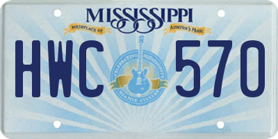 MS license plate HWC570