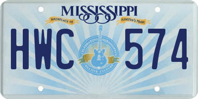 MS license plate HWC574